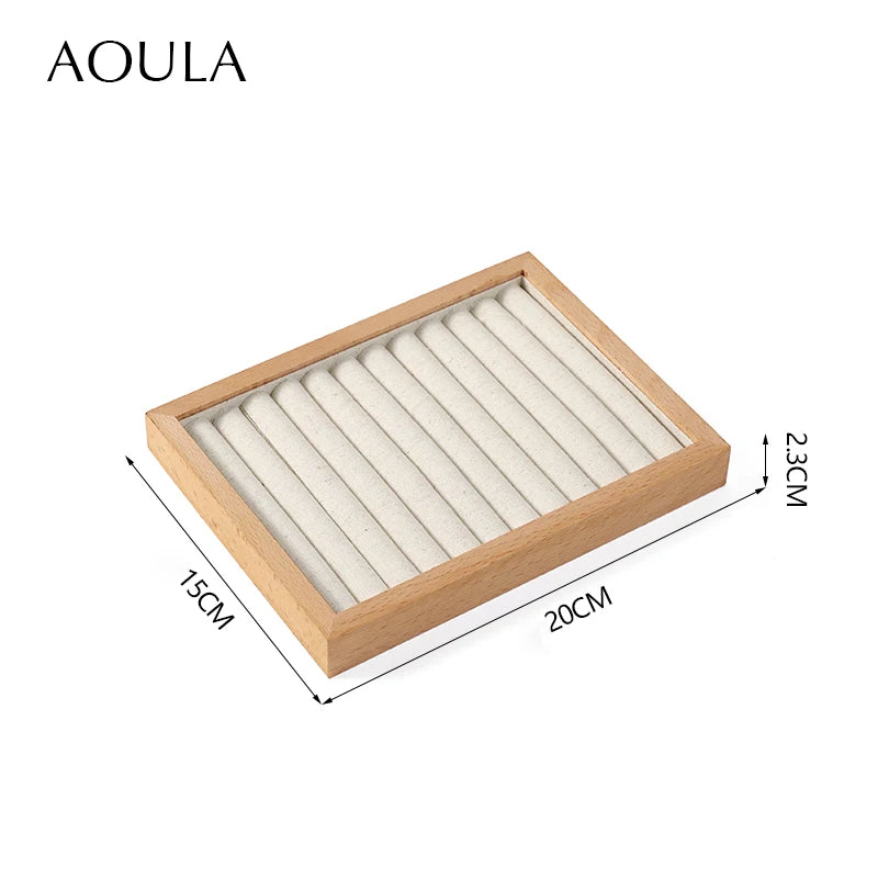 Stackable Ring Earring Jewelry Storage Multi Use Tray Bracelet Necklace Display Stand Holder Wooden Counter Top Drawer Organizer