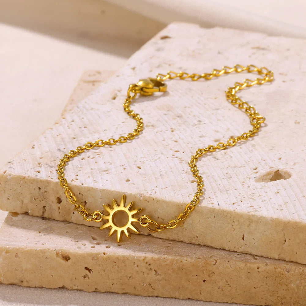 Anklets For Women Summer Beach Accessories Stainless Steel Geometric Chain Anklet Gold Color Leg Bracelets Bodychain Gifts