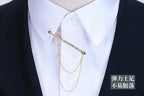 Hot Sale Brooches Broches High-end Fashion Personality Brooch Tassel Chain Clip Collar Shirt Buttoned Pin Male Accessories