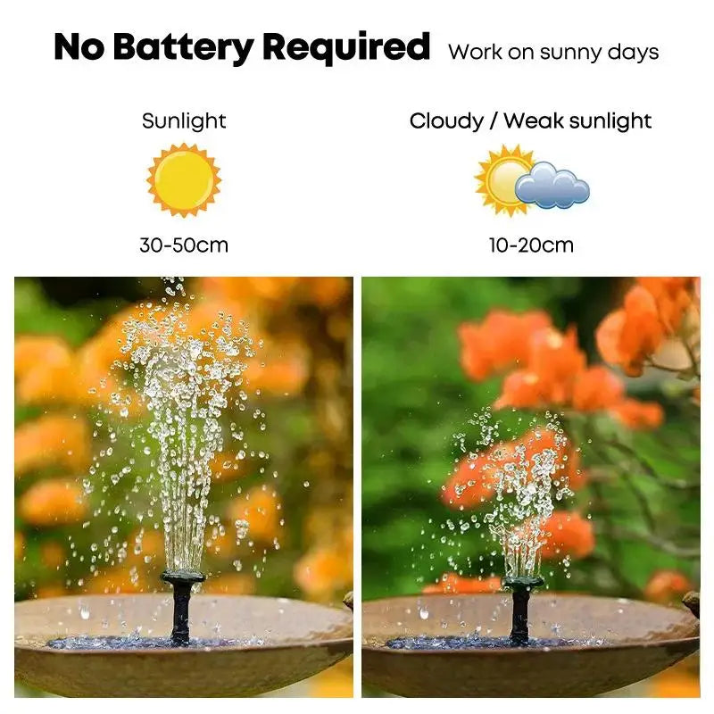 13/16/18cm Outdoors Solar Fountain Used for Bird Bath Garden Landscape Decoration Rockery Swimming Pool Floating water Fountains