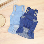 Pet Denim Pet Dresses Dress for Dog Small Dog Pet Dresses Clothes Cowboy Dress Sundress with Leash Ring Spring Summer Soft Sweet Skirt Pet Costume