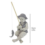 Garden Statue Fishing Boy Cartoon Character High Quality Resin Pool Pond Patio Lawn Outdoor Decoration Villa Gardening Ornament