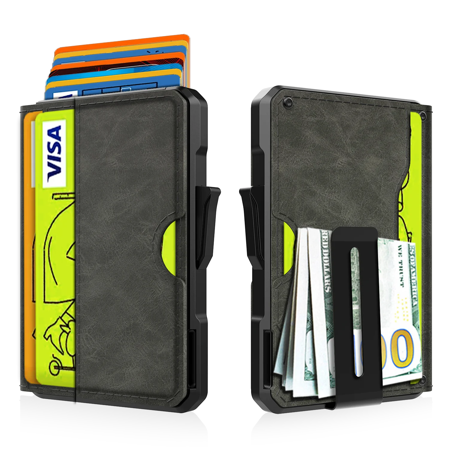 Wallet for Men - with Money Clip Slim Leather Slots Credit Card Holder RFID Blocking Bifold Minimalist Wallet