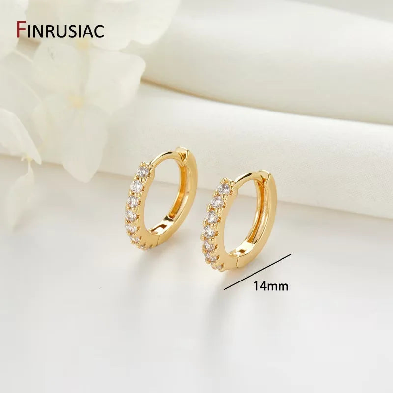 New Trendy Real Gold Plated Round Hoop Earrings For Women Girls Ladies Big Hoops Gold Circle Ring Earrings Party Gift