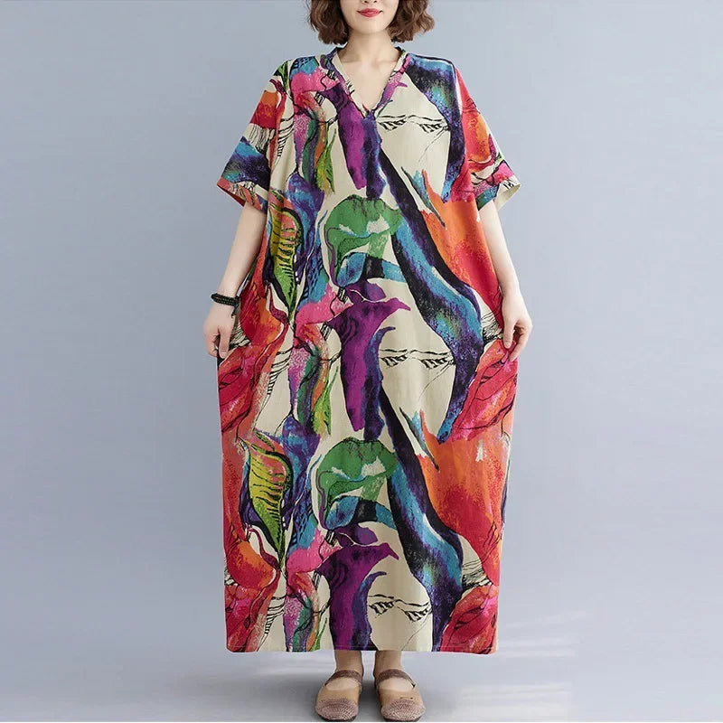 Summer Dress for Women Clothing Long Dress Fashion Clothes Cotton Vintage Harajuku Elegant Streetwear Maxi Beach Dresses