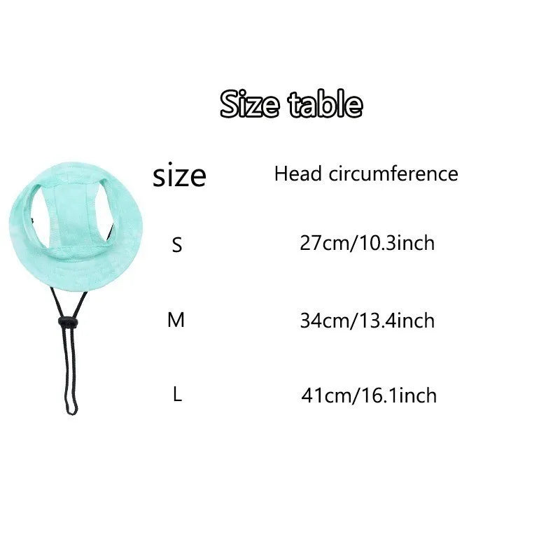 Pet Hats Cats Dogs Summer Sun Hats Open Ears Breathable Comfortable and Cute Bucket Hats Anti-strangulation Necks Adjustable
