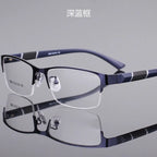Glasses Men Anti-Blue Light Business Reading Glasses Vintage Half Frame Eye Protection Ultra Light Office Eyeglasses