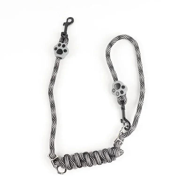 Pet Leash Pet Leash for Two Double Small, Medium and Large Dogs - Outdoor Training, 2 Way Couplers, Nylon Ribbon Rope Belt Stuff