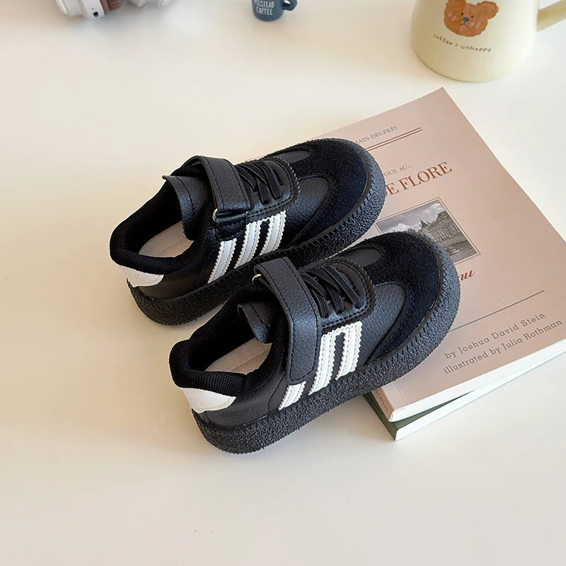 Children's Fashion Sports Shoes Crafted from PU Leather, Featuring Ergonomic Design, Soft Soles, and Suitable for Boy and Girl Children Shoes