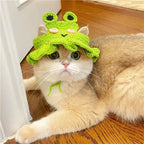 Pet Hats Hand-made Cat Hat Elastic Woven Cap  Puppy Kitten Headwear Knitted Hat Party Photo Shoot Props Decoration Cat Accessorie