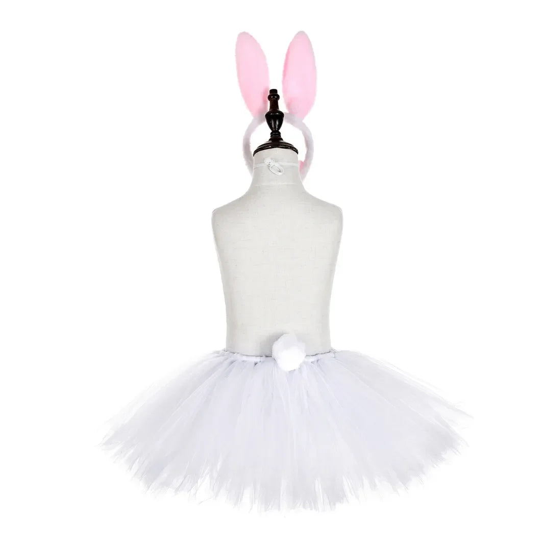 Easter Set Party  Girls Rabbit  Bunny Ear Headband Dress Skirt Bow Tie Tail Girl Birthday Halloween Costume Cosplay