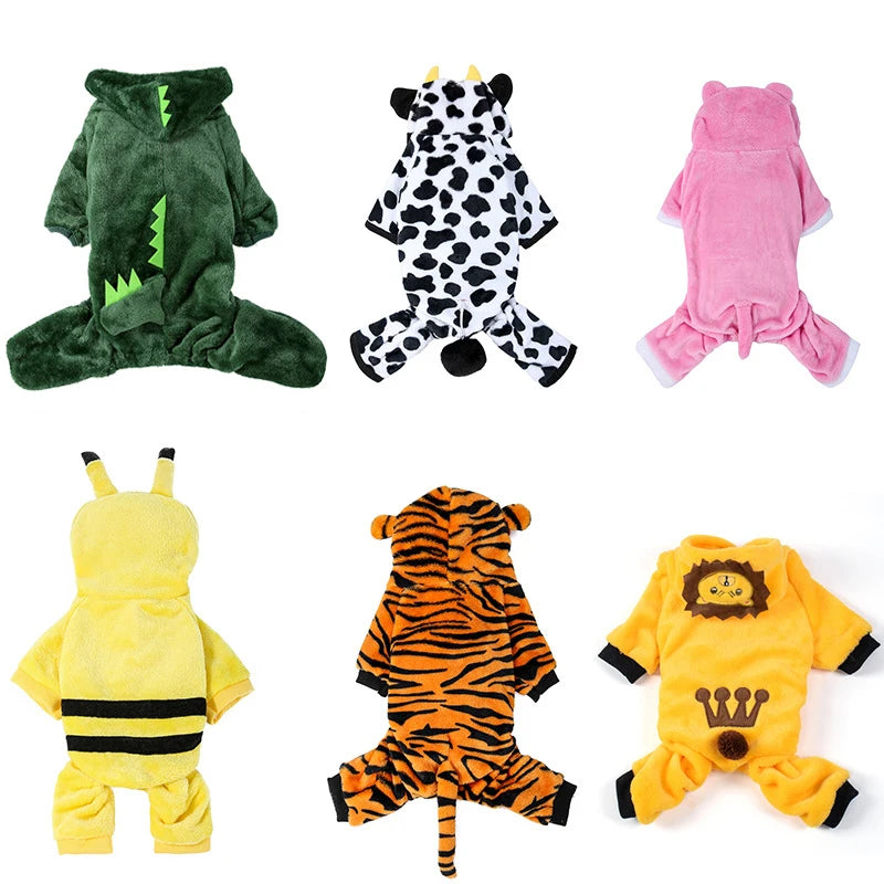 Pet Dog Clothes Soft Warm Fleece Dogs Jumpsuits dog hoodie Pet Clothing for Small Dogs Puppy Cats Hoodies Chihuahua Yorkshire Costume Coats
