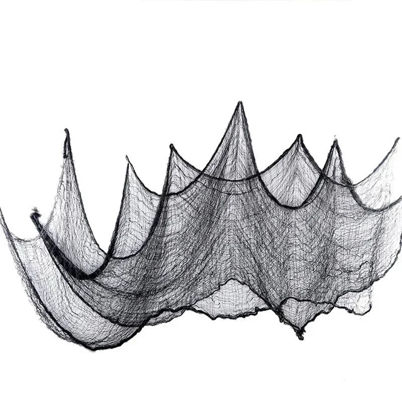 76x183cm Halloween Decorations Black Creepy Gauze Cloth Window Table Door Net Spooky Fancy Dress Party Haunted House Wall Decor