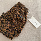 Children's pants 2025 squinting eyes spring boys and girls leopard print casual pants baby Korean wide leg small leg pants