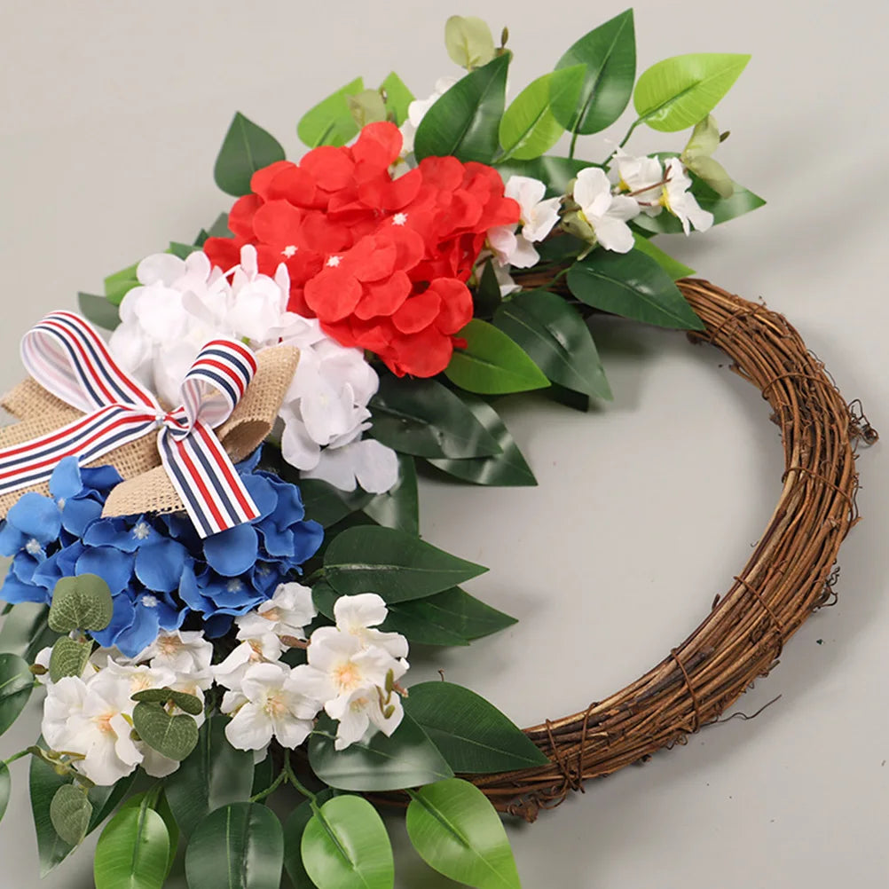 Patriotic Independence Day 4Th Of July Decoration Artificial Flower Pendant Front Door Hanging For Holiday Party Home Decoration