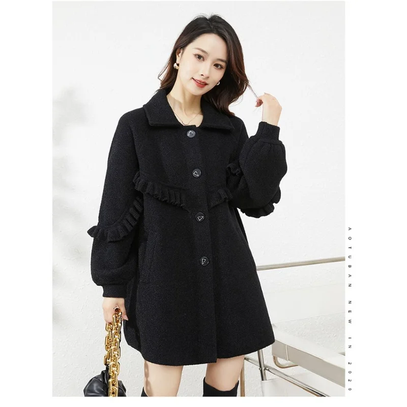 New Wool Coat with Fat Mid-length Fashion Double-sided Wool Coat