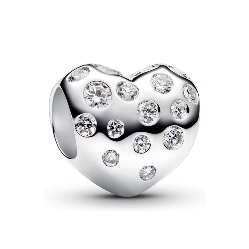 Valentine's Day 925 Silver Love Heart Flower Charm Mother Balloon Mom Bead Lock You Dangle Fit Original Bracelet Jewelry Pendant