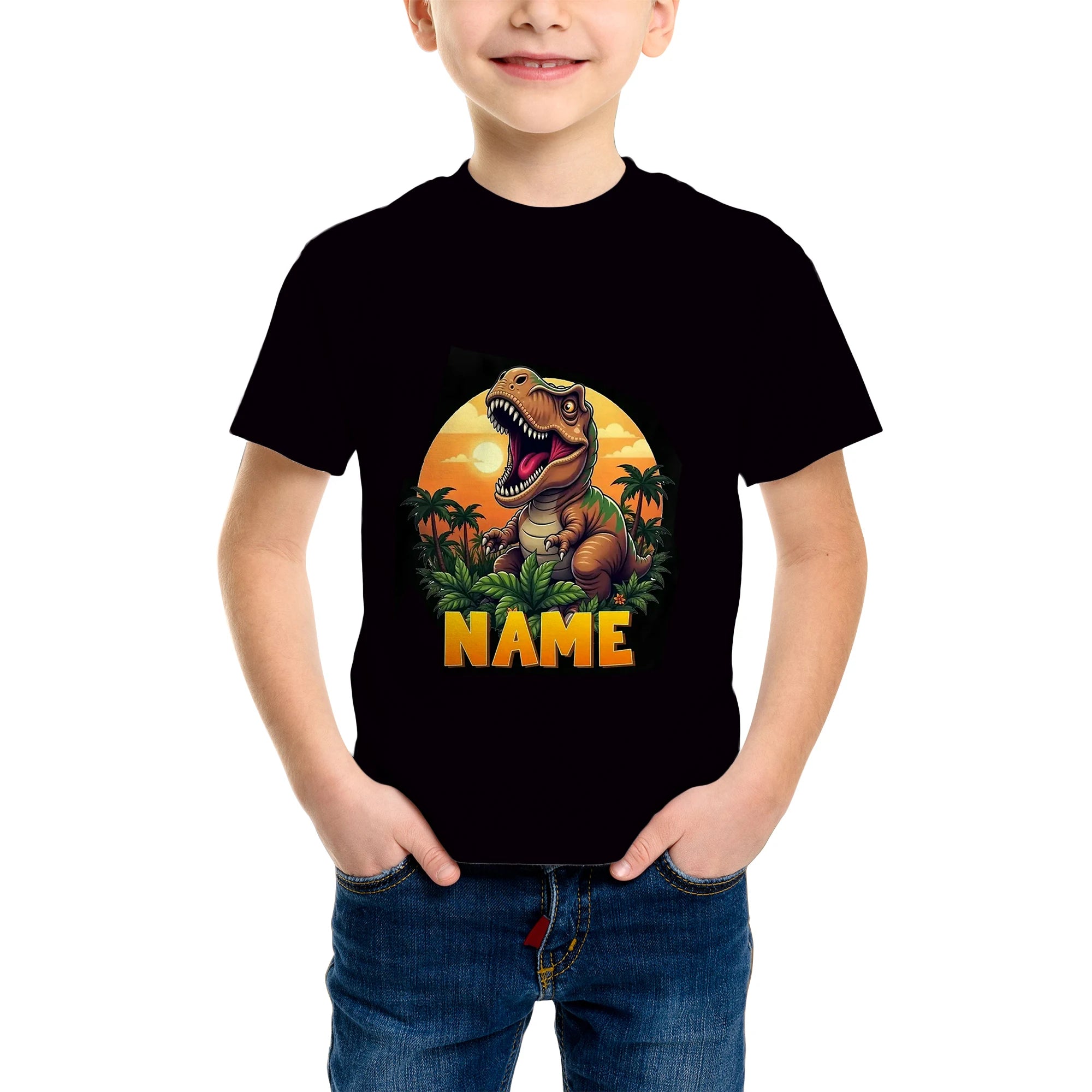 Children's T-shirt suitable for summer wear, suitable for outdoor sports, digital children's T-shirt
