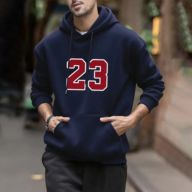 Men's Hoodie 2025 Fashion Warm Pullover Sweatshirt Casual Sporty Streetwear Male Hooded Top for Home Outdoor Fall Winter Outwear