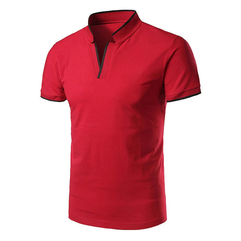 European And American Men's Fashionable And Casual Polo Shirt, Lapel Short Sleeved Men's T-shirt Top