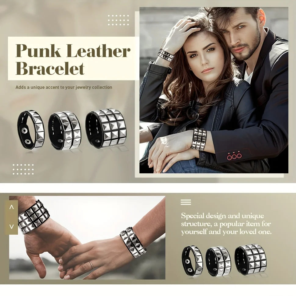 Punk Hip-Hop Gothic Nail Bracelet Rivets Casual Couple Bracelet Party New Year's Christmas Valentine's Day Birthday Gift