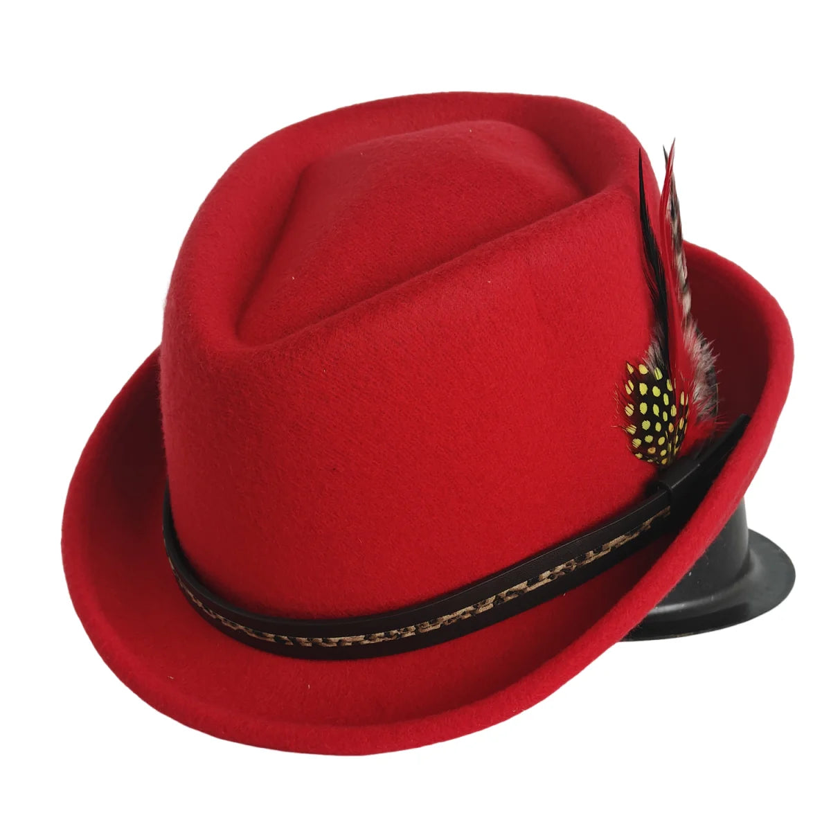 Trendy Fedora Hat for Women Men Solid Color Fedoras Jazz Cap Outdoor Casual Panama Cowboy Hats Feather Accessories