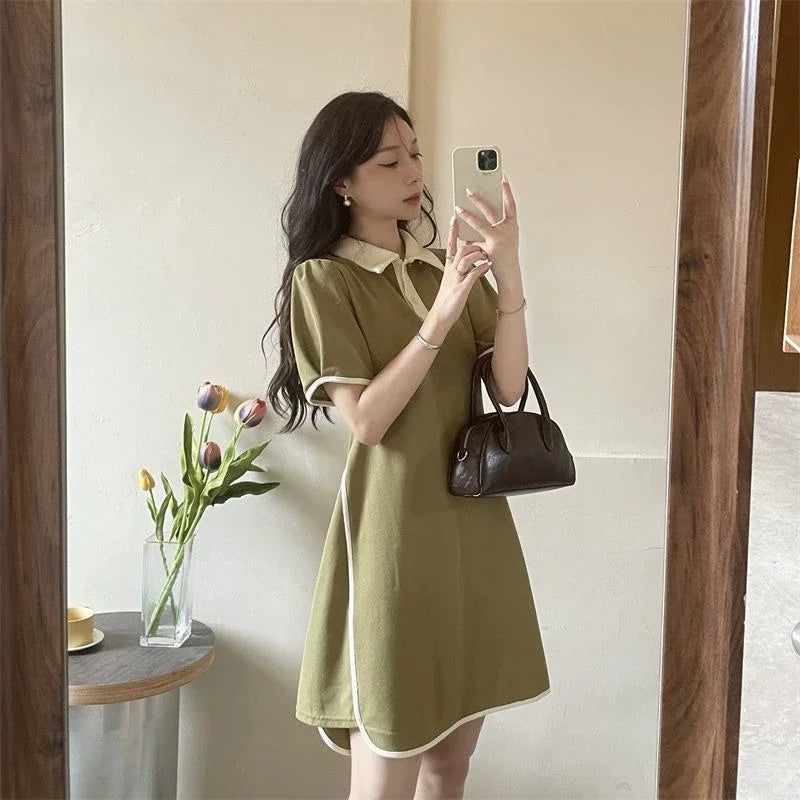 Women's Dresses Black Female Dress Midi Loose Short Sleeve New Features of Clothes in Sensual Sexy Casual Youth Elastic Curvy