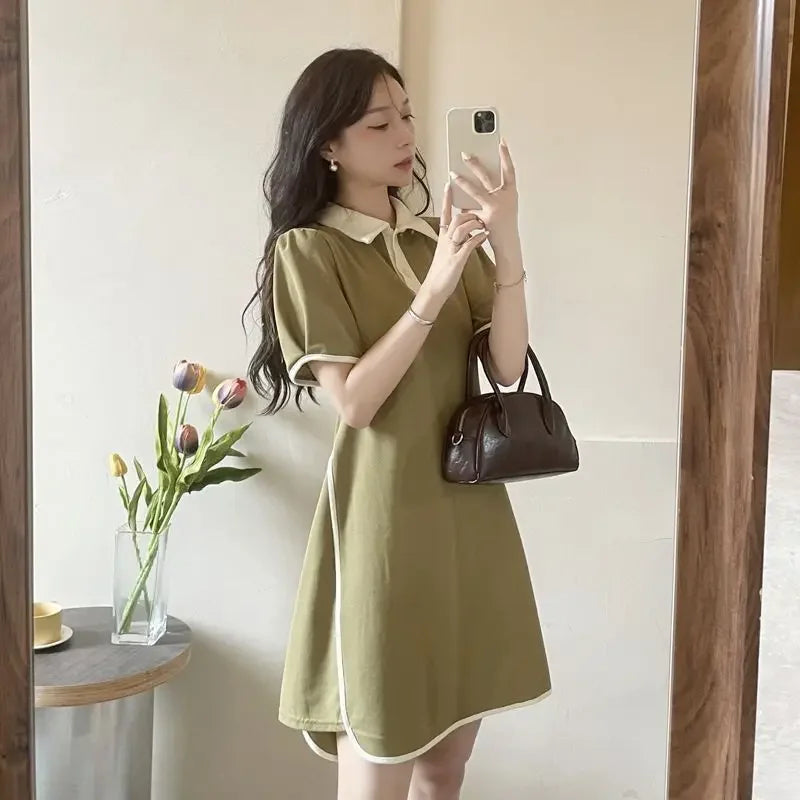Women's Dresses Black Female Dress Midi Loose Short Sleeve New Features of Clothes in Sensual Sexy Casual Youth Elastic Curvy