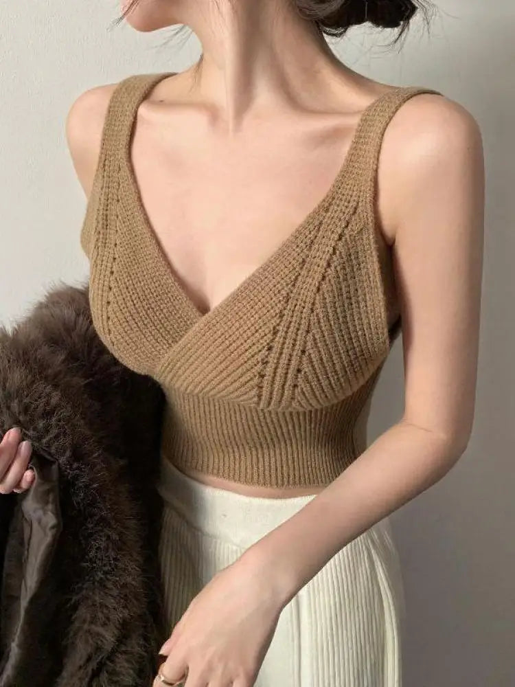 Summer Tank Top for Women 2025 Knitted Bustier Going Out Outfits Solid Color Trendy Basic Slim Fit Y2k Women's Vacation Tops