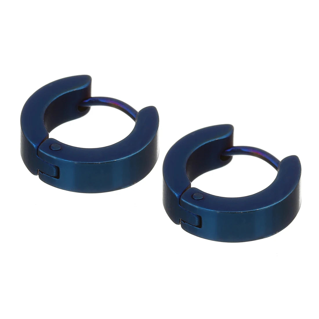 1Pair 14mm Colorful Stainless Steel Round Stud Popular Earring Hoops For Women Simple Metal Circle Small Earrings Jewelry Supply