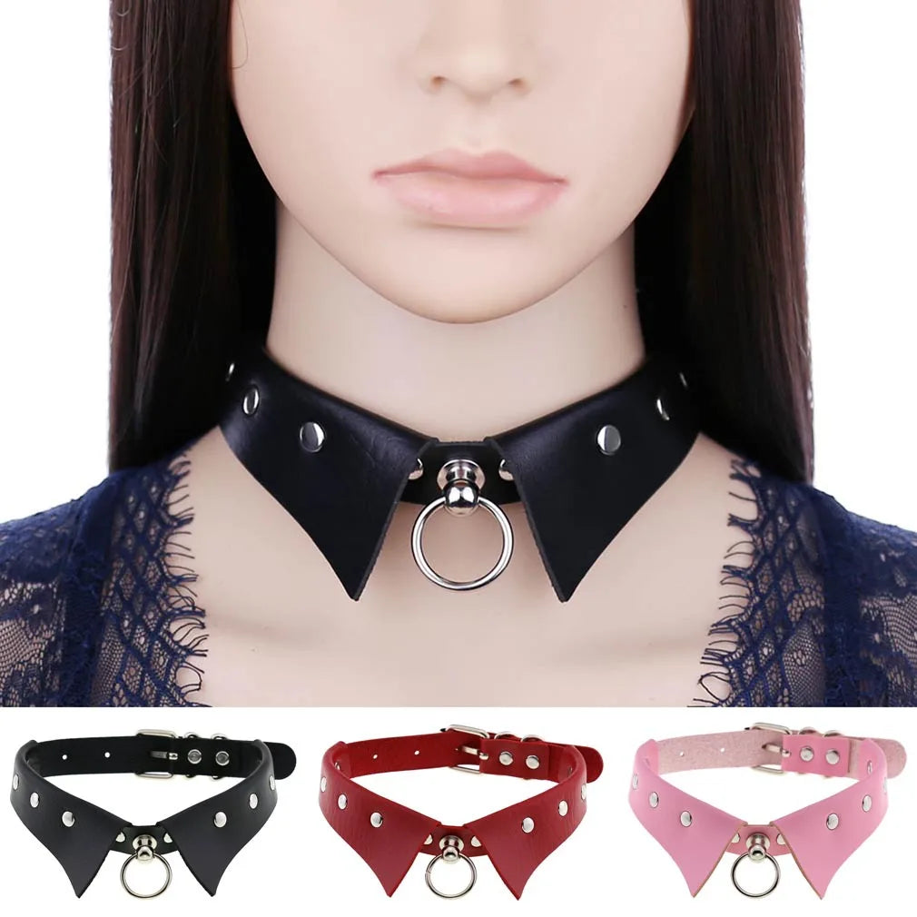 Black Collar Choker Necklace Gothic Fashion Punk Harajuku Cool Chocker Goth Clothing Accessories For Women Cosplay Jewelry