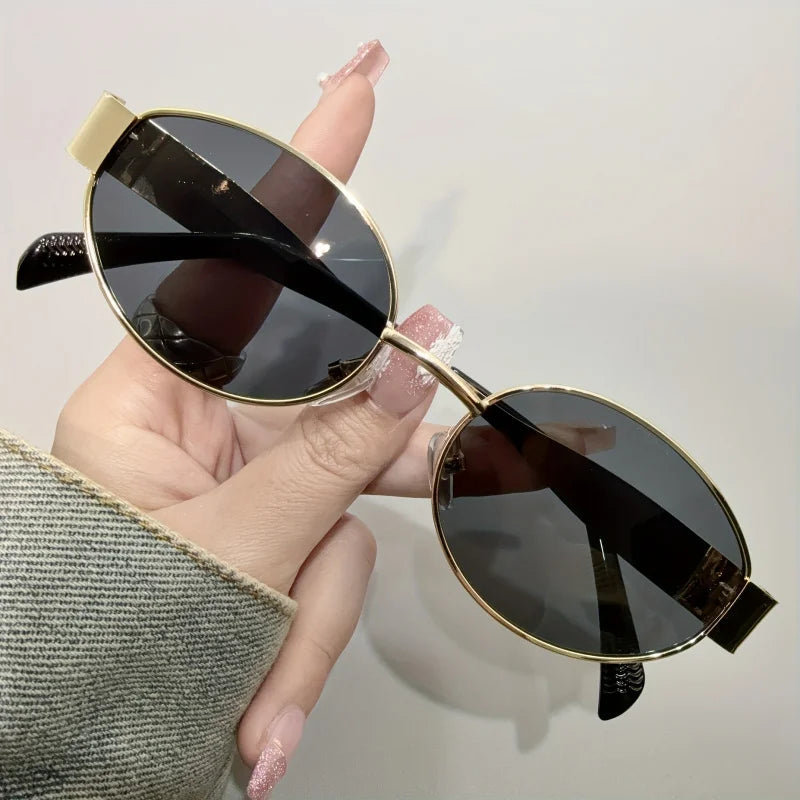 Fashion Golden Frame Glasses - Adjustable Fit, Unique Style with Thin Metallic Frame, Ideal for & Activities Accessories