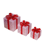 Christmas Decoration 3pcs Transparent Plastic Christmas Gift Boxes With Warm White LED Lights Christmas Tree Skirt Ornament