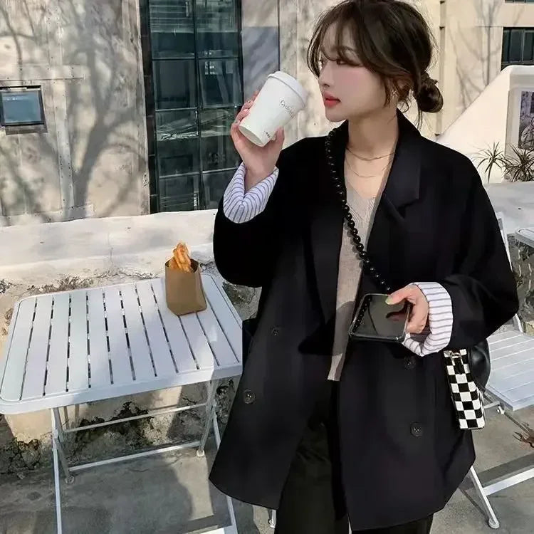 Coats for Women Spring Autumn 2025 New Arrivals Medium Length Blazer Woman Fashion On Promotion Outerwears Long Sleeve In Jacket