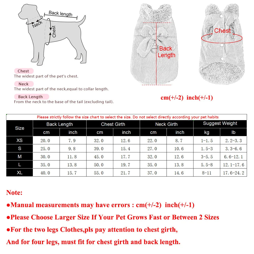 Winter Pet Dog Clothes For Small Dogs Cat Cozy Fleece Puppy Jacket Coat With D-ring Cute Bow Yorkie French Bulldog Vest Overalls