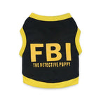 name-branded clothes Pet Supplies Dog Clothes Cotton Black Printed fbi Pet Vest Teddy Clothes Spring Summer New