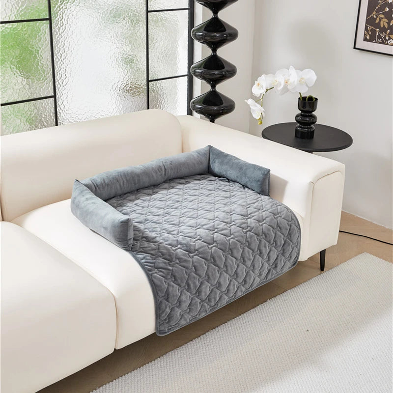 Pet Bed Mat Sofa Blankets Winter Warm Pet Blanket Dogs Cats Sleeping Beds for Large Medium Dogs Cats with Pillow Removable