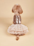 Pet Dresses Dog Dress Girl Dog Sleeveless  Clothes  Sequin Pet Apparel Doggie Tutu with Tulle Cat Clothing Puppy Dresses Doggy Costume