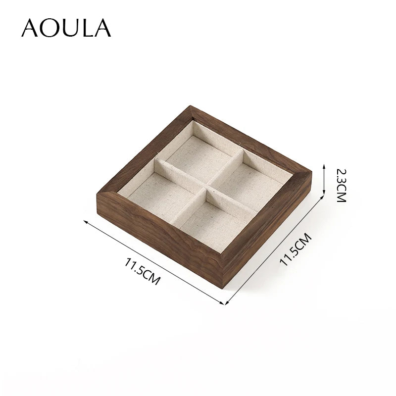Stackable Ring Earring Jewelry Storage Multi Use Tray Bracelet Necklace Display Stand Holder Wooden Counter Top Drawer Organizer