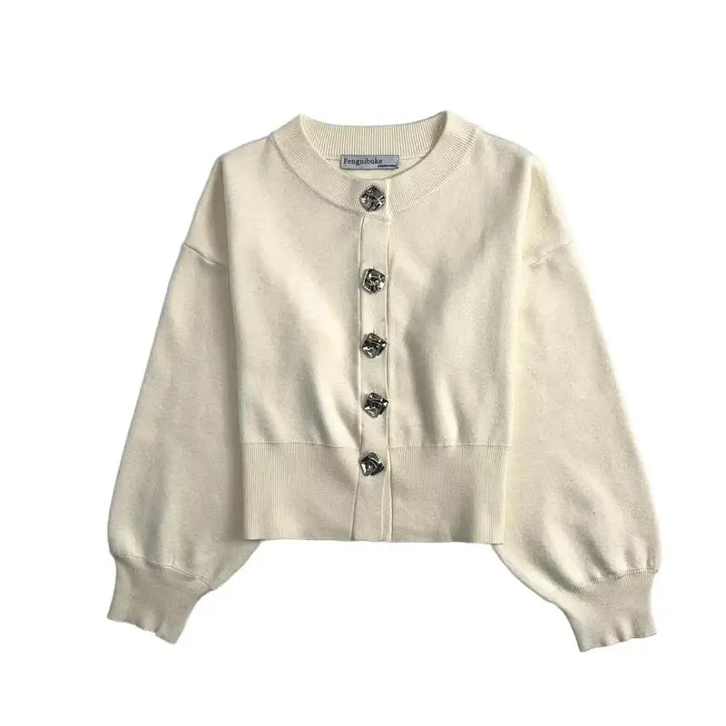 Women's 2025 New Sweater Spring Fashion Elegant Loose Long Sleeve Warm Cardigan Women's Sweater Chic Street Youth Sweater