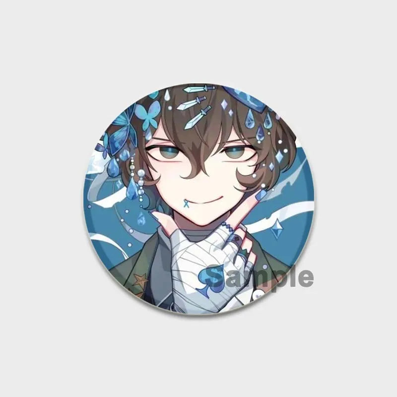 Anime Brooches Dazai Osamu Nakahara Chuya Lapel Pins Cartoon Cosplay Badges Backpack Souvenir Jewelry Gifts