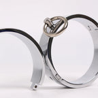 Stainless Steel Slave Handcuffs Restraint Rings Wrist Lock Ankle Cuffs Restraints Legcuffs Erotic Slave Sex Furniture Adult Toys