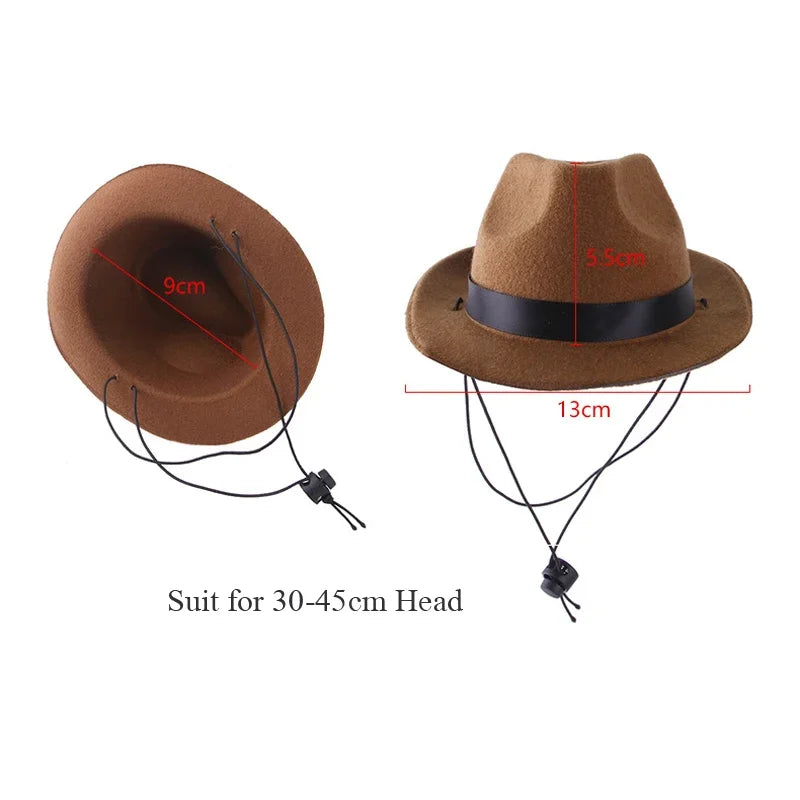 Pet Hats Dog Cat Western Cowboy Hat Halloween Pet Outdoor Caps  Funny Retro Photo Prop Dog Accessories Doll Decor Pet Products
