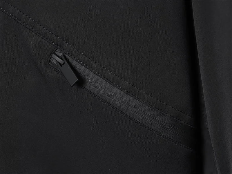 Women's Coat 2025 Autumn New Style Black Long Sleeve Hooded Waterproof Windproof Simple Jacket Casual Fashion Versatile