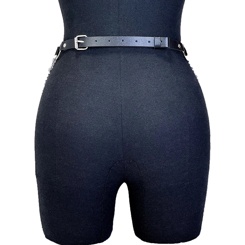 Women Fashion Belt Chain Street Style Belt With Chain Gothic harness chain bustier Harness Waist Belt Clothing Accessorie