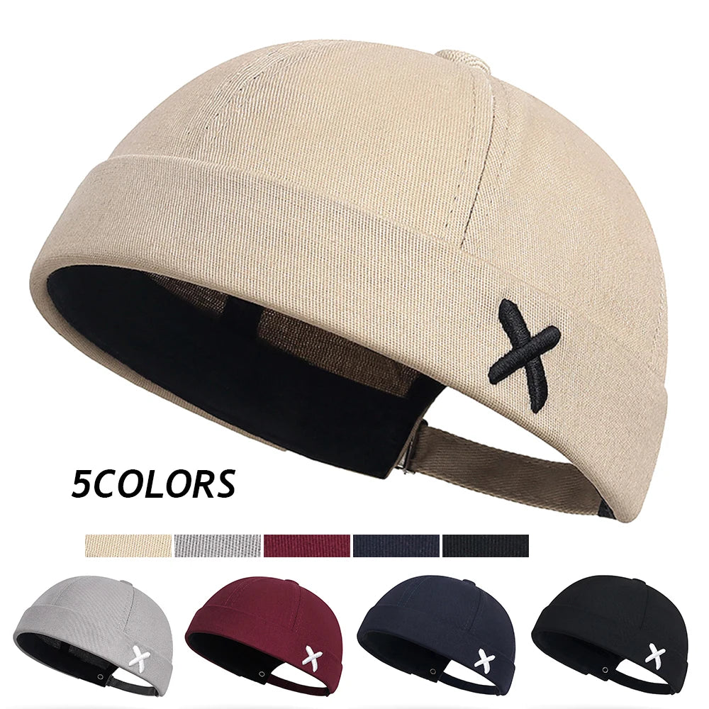 Men Hip Hop Hats Vintage Beanie Hat Summer Adjustable Landlord Hat Trendy Streetwear Docker Cap Women men Brimless Skullies Cap