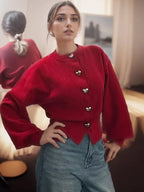 Women's 2025 New Sweater Spring Fashion Elegant Loose Long Sleeve Warm Cardigan Women's Sweater Chic Street Youth Sweater