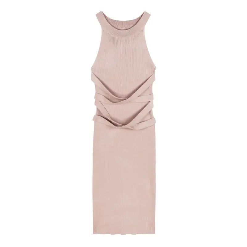 women's dresses  Elegant Sexy Sleeveless  Back Textured Mini Skinny Dress New Fashion Summer Casual PTKPCC