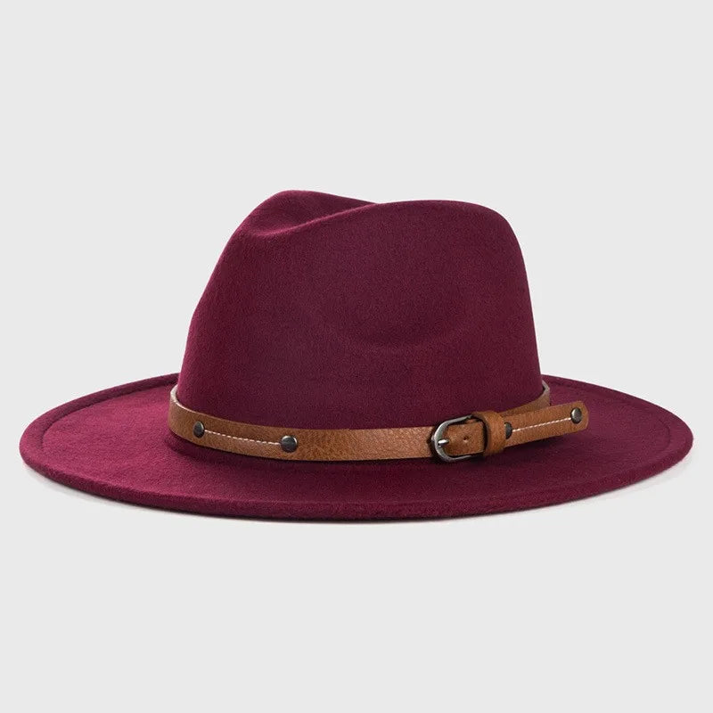 Wool Fedora Hat For Women Men Winter Autumn Fashion Church Jazz Hats Viking British Flat Brim Felt Hat Outdoor Casual Fedoras