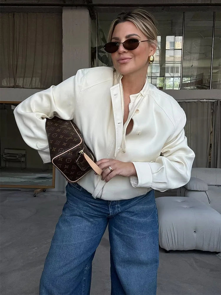 Women ﻿Jacket 2025 New Autumn Winter Long Sleeve Button Jackets For Women High Street Casual Coat New In Jacket Outerwear